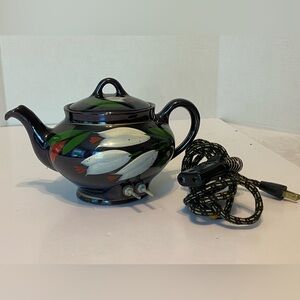 Vintage Royal Canadian Art Pottery Electric Brown/Floral Tea Pot